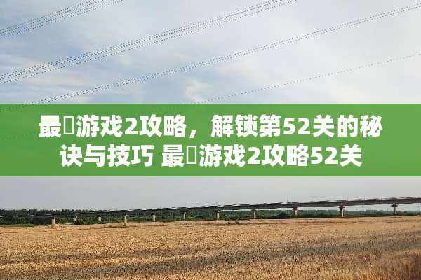 最囧游戏2攻略，解锁第52关的秘诀与技巧 最囧游戏2攻略52关
