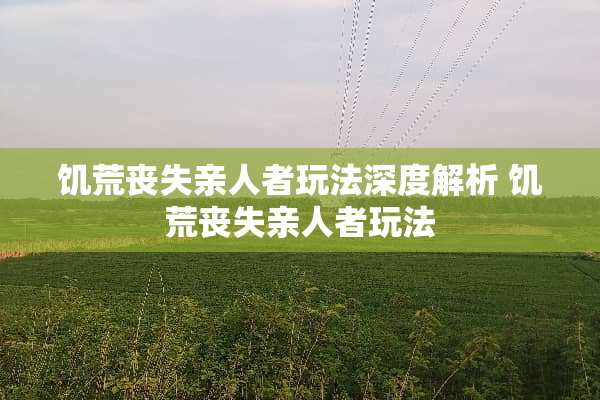 饥荒丧失亲人者玩法深度解析 饥荒丧失亲人者玩法