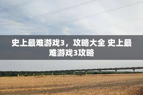 史上最难游戏3，攻略大全 史上最难游戏3攻略