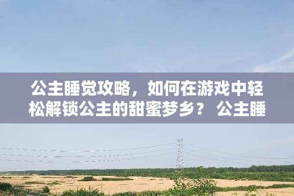 公主睡觉攻略，如何在游戏中轻松解锁公主的甜蜜梦乡？ 公主睡觉攻略游戏