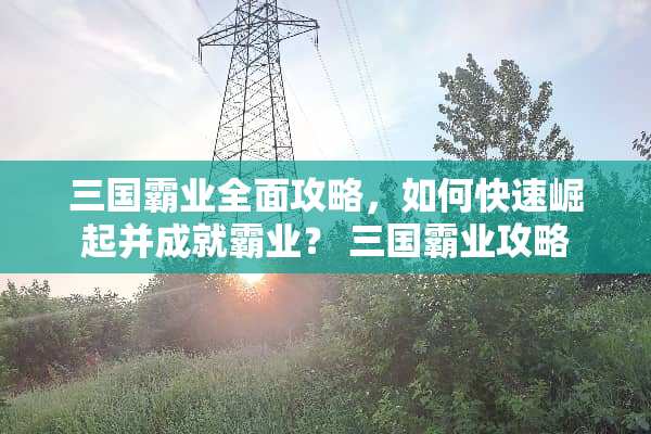 三国霸业全面攻略，如何快速崛起并成就霸业？ 三国霸业攻略