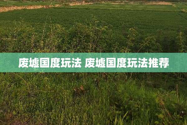 废墟国度玩法 废墟国度玩法推荐