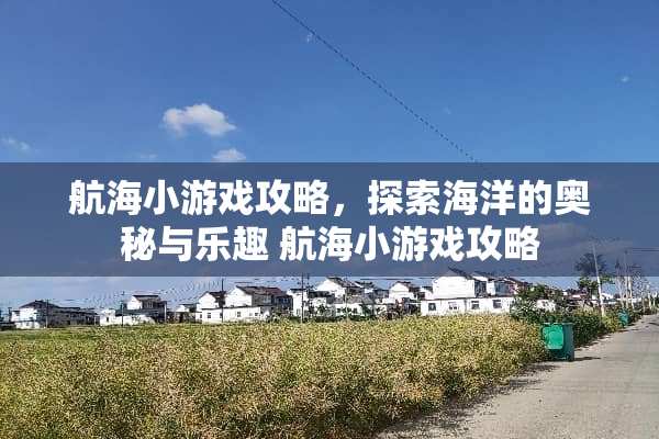 航海小游戏攻略，探索海洋的奥秘与乐趣 航海小游戏攻略
