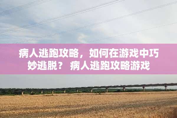 病人逃跑攻略，如何在游戏中巧妙逃脱？ 病人逃跑攻略游戏