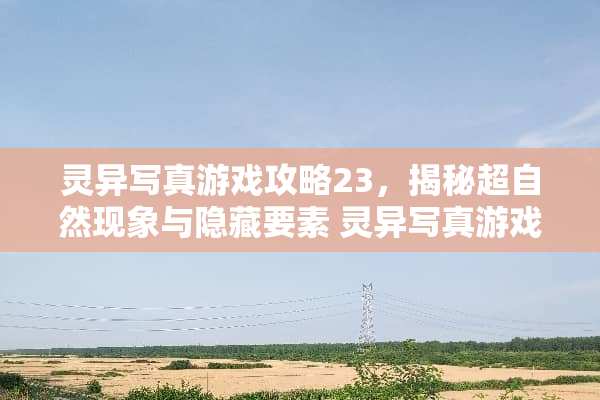 灵异**游戏攻略23，揭秘超自然现象与隐藏要素 灵异**游戏攻略23