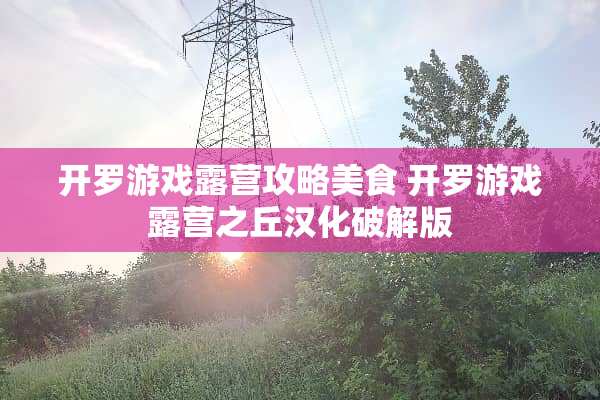 开罗游戏露营攻略美食 开罗游戏露营之丘汉化破解版