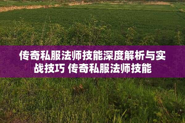 传奇**法师技能深度解析与实战技巧 传奇**法师技能