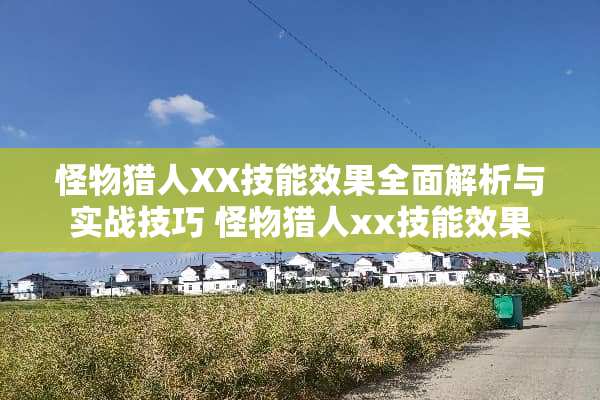 怪物猎人XX技能效果全面解析与实战技巧 怪物猎人xx技能效果