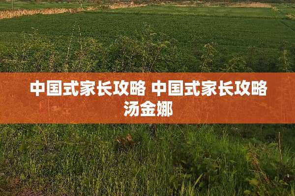中国式家长攻略 中国式家长攻略汤金娜