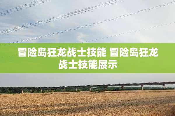 冒险岛狂龙战士技能 冒险岛狂龙战士技能展示