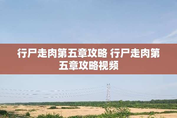 行尸走肉第五章攻略 行尸走肉第五章攻略视频