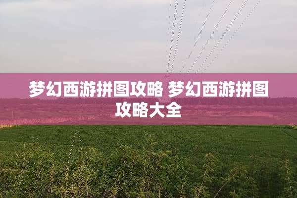 梦幻西游拼图攻略 梦幻西游拼图攻略大全