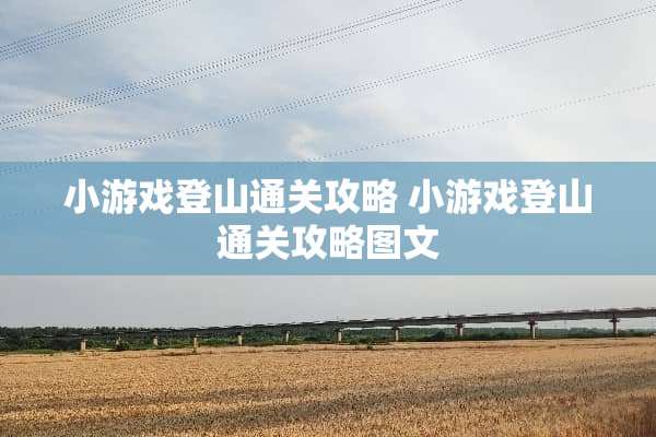 小游戏登山通关攻略 小游戏登山通关攻略图文