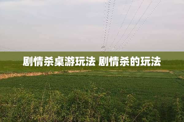 剧**桌游玩法 剧**的玩法