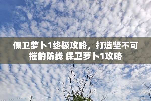 保卫萝卜1终极攻略，打造坚不可摧的防线 保卫萝卜1攻略