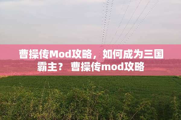 曹操传Mod攻略，如何成为三国霸主？ 曹操传mod攻略
