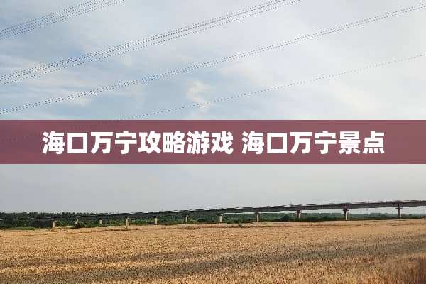 海口万宁攻略游戏 海口万宁景点