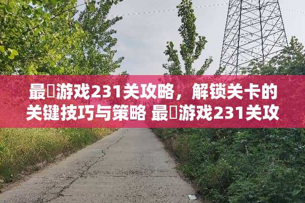 最囧游戏231关攻略，解锁关卡的关键技巧与策略 最囧游戏231关攻略