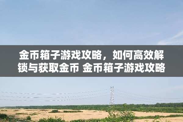 金币箱子游戏攻略，如何高效解锁与获取金币 金币箱子游戏攻略