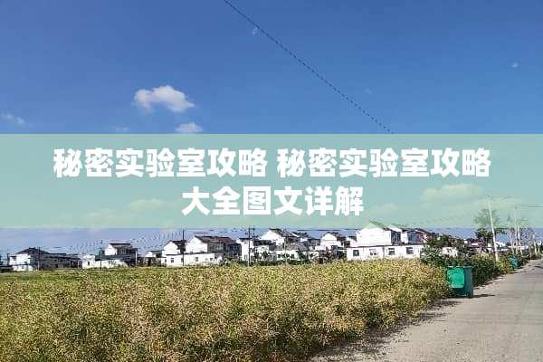 秘密实验室攻略 秘密实验室攻略大全图文详解