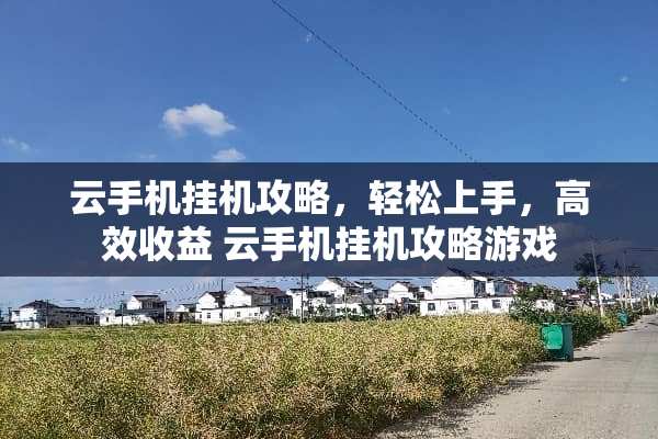 云手机挂机攻略，轻松上手，高效收益 云手机挂机攻略游戏