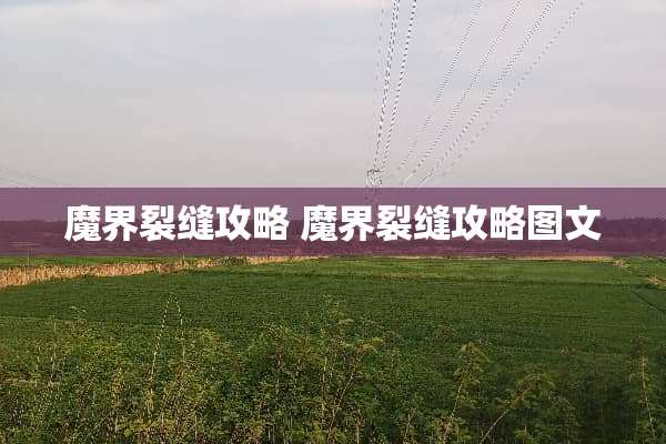 魔界裂缝攻略 魔界裂缝攻略图文