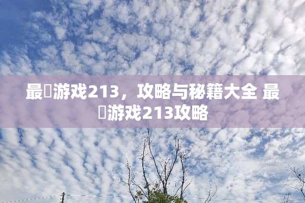 最囧游戏213，攻略与秘籍大全 最囧游戏213攻略