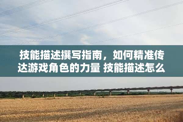 技能描述撰写指南，如何精准传达游戏角色的力量 技能描述怎么写