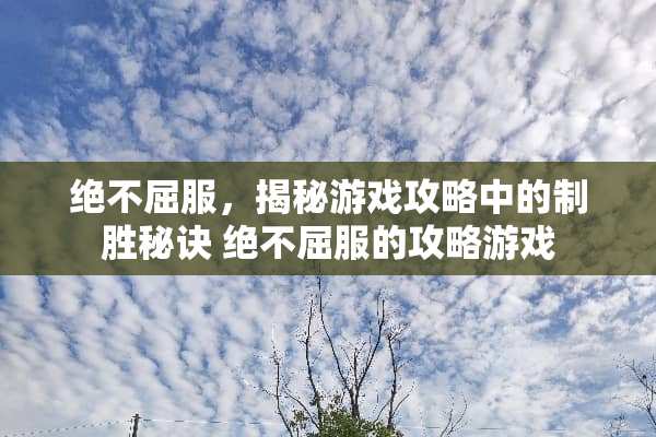 绝不屈服，揭秘游戏攻略中的制胜秘诀 绝不屈服的攻略游戏