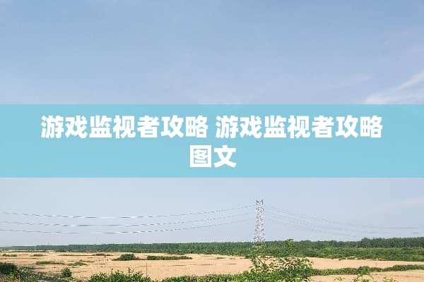 游戏监视者攻略 游戏监视者攻略图文