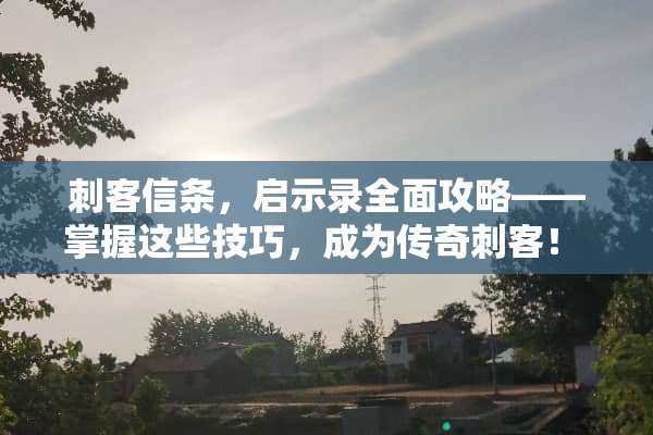 刺客信条，启示录全面攻略——掌握这些技巧，成为传奇刺客！ 刺客信条启示录攻略
