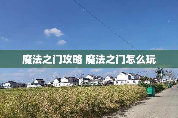 魔法之门攻略 魔法之门怎么玩