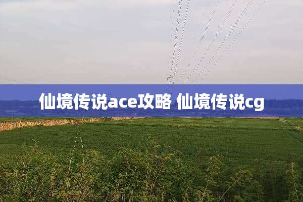 仙境传说ace攻略 仙境传说cg