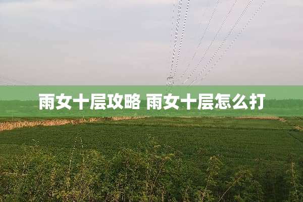 雨女十层攻略 雨女十层怎么打