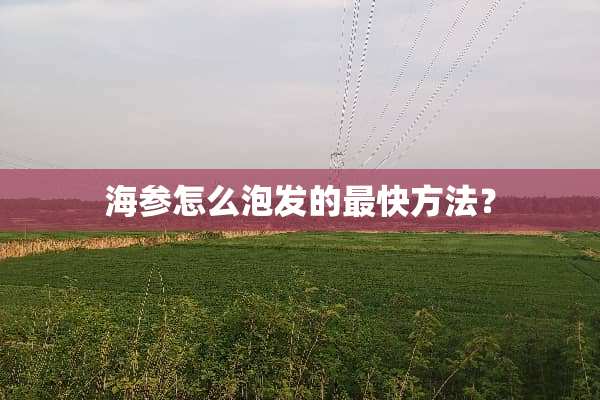 海参怎么泡发的最快方法？