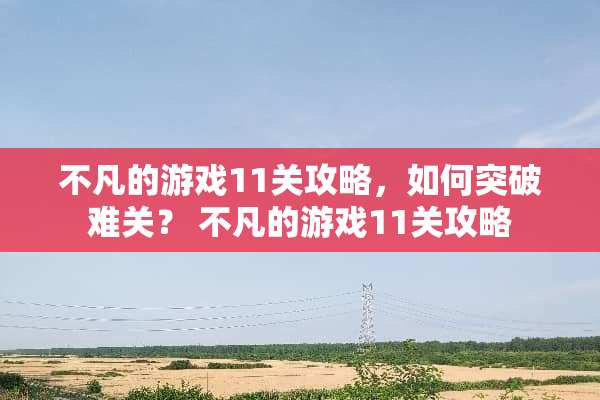 不凡的游戏11关攻略，如何突破难关？ 不凡的游戏11关攻略
