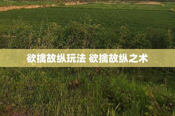 欲擒故纵玩法 欲擒故纵之术