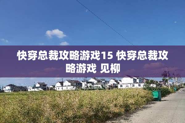 快穿总裁攻略游戏15 快穿总裁攻略游戏 见柳