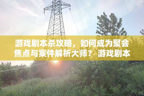 游戏剧本杀攻略，如何成为聚会焦点与案件解析大师？ 游戏剧本杀攻略