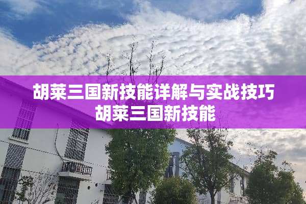 胡莱三国新技能详解与实战技巧 胡莱三国新技能