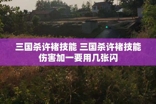 三国杀许褚技能 三国杀许褚技能伤害加一要用几张闪