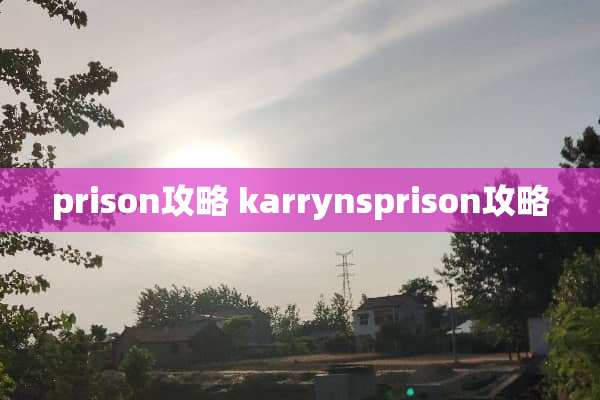 prison攻略 karrynsprison攻略