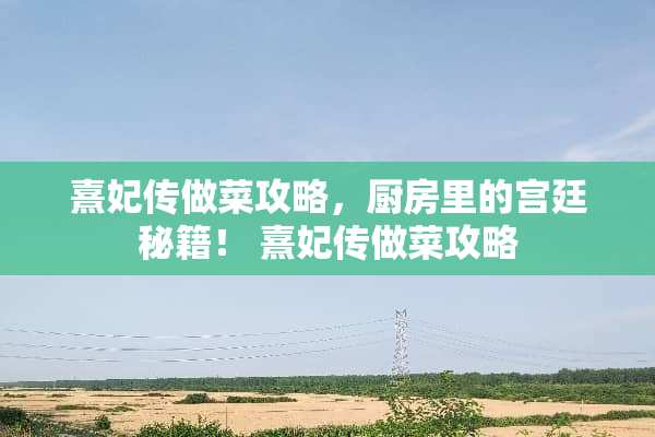 熹妃传做菜攻略，厨房里的宫廷秘籍！ 熹妃传做菜攻略