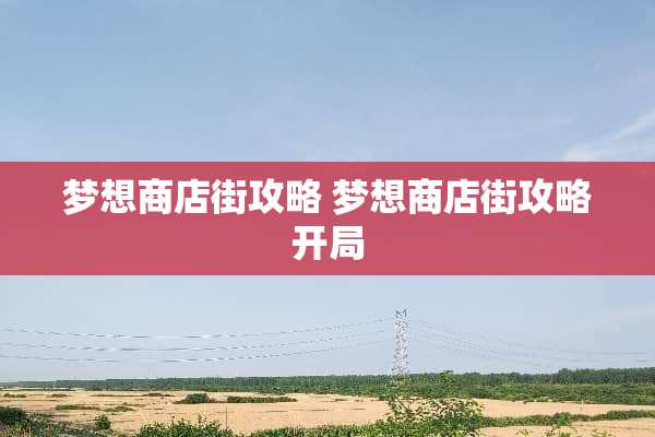 梦想商店街攻略 梦想商店街攻略开局