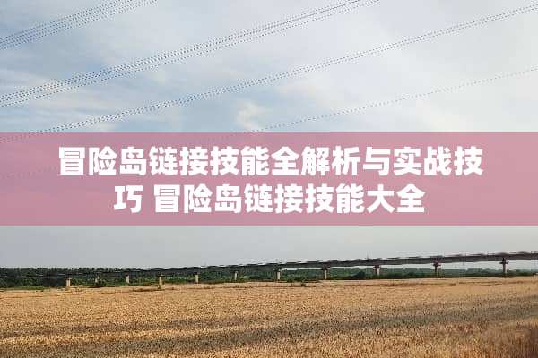 冒险岛链接技能全解析与实战技巧 冒险岛链接技能大全