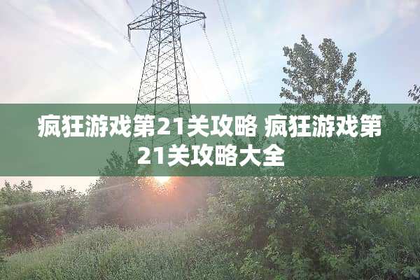 疯狂游戏第21关攻略 疯狂游戏第21关攻略大全