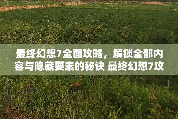 最终幻想7全面攻略，解锁全部内容与隐藏要素的秘诀 最终幻想7攻略游戏