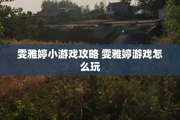 雯雅婷小游戏攻略 雯雅婷游戏怎么玩