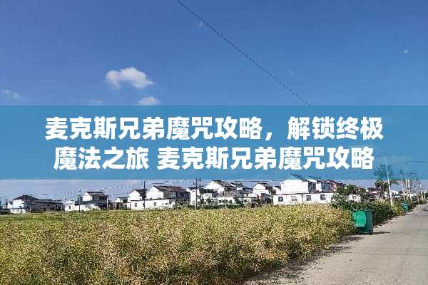 麦克斯兄弟魔咒攻略，解锁终极魔法之旅 麦克斯兄弟魔咒攻略
