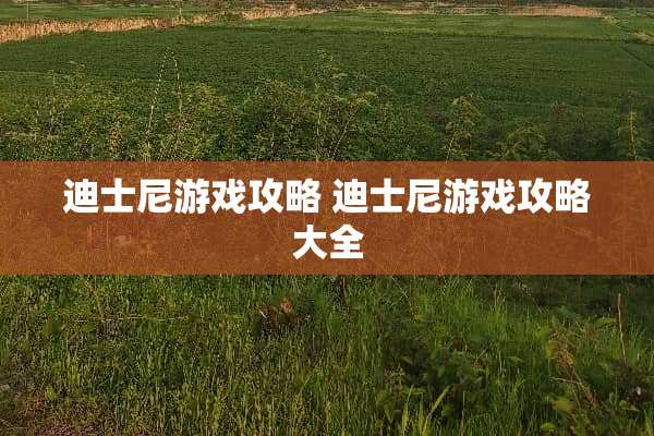 迪士尼游戏攻略 迪士尼游戏攻略大全